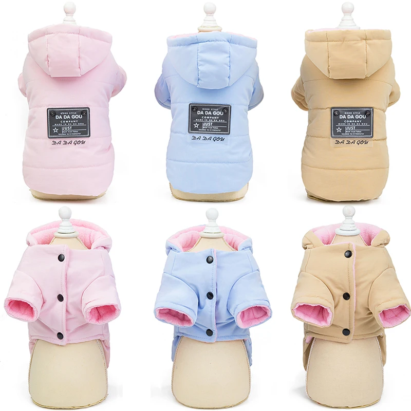 

Pink Winter Pet Dog Clothes For Small Big Dogs Jacket Waterproof Dog Coat Thickening Down Jacket Warm Clothing For Pet Hoody 30