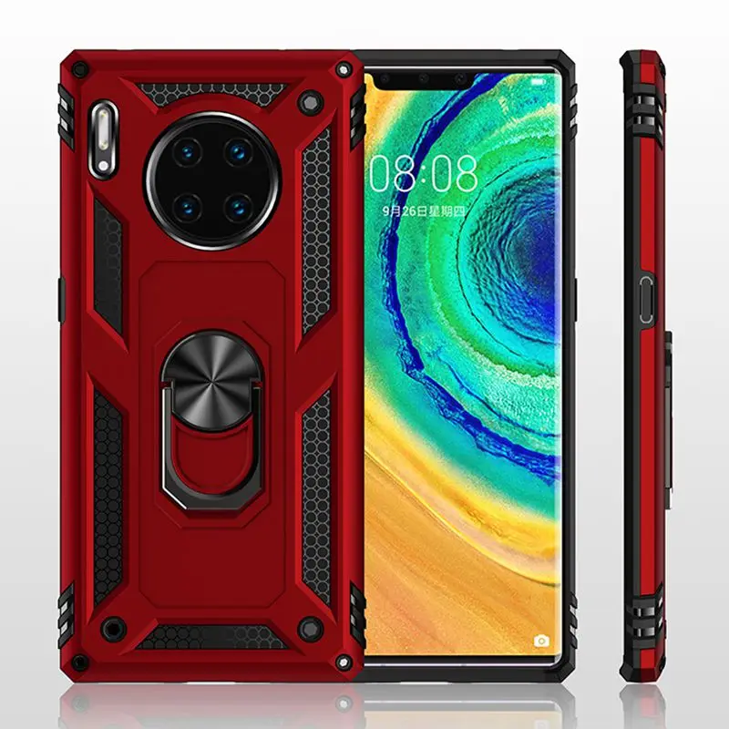 Для huawei mate 20x20 30 P20 P30 Lite противоударный жесткий чехол с кольцом для пальца для huawei mate 20 30 P30 Pro Pc силиконовый чехол 2 в 1