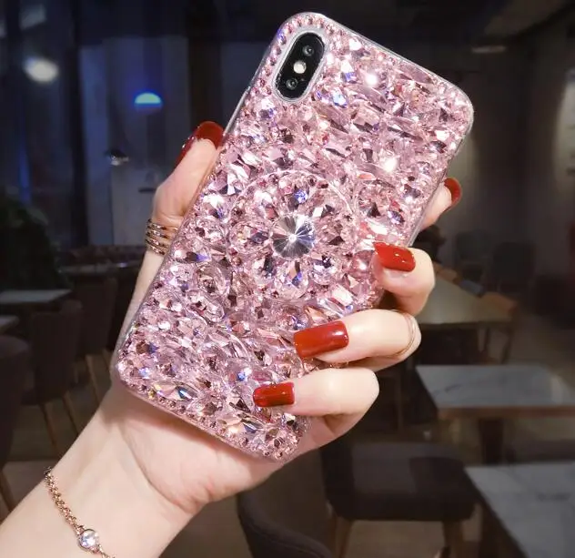 Роскошные Чехлы с кристаллами и драгоценными камнями, стразы для iphone 11 Pro max X XS MAX XR, мягкий чехол для телефона с прозрачными краями для iphone 5S, 6 S, 7, 8 PLUS - Цвет: 1