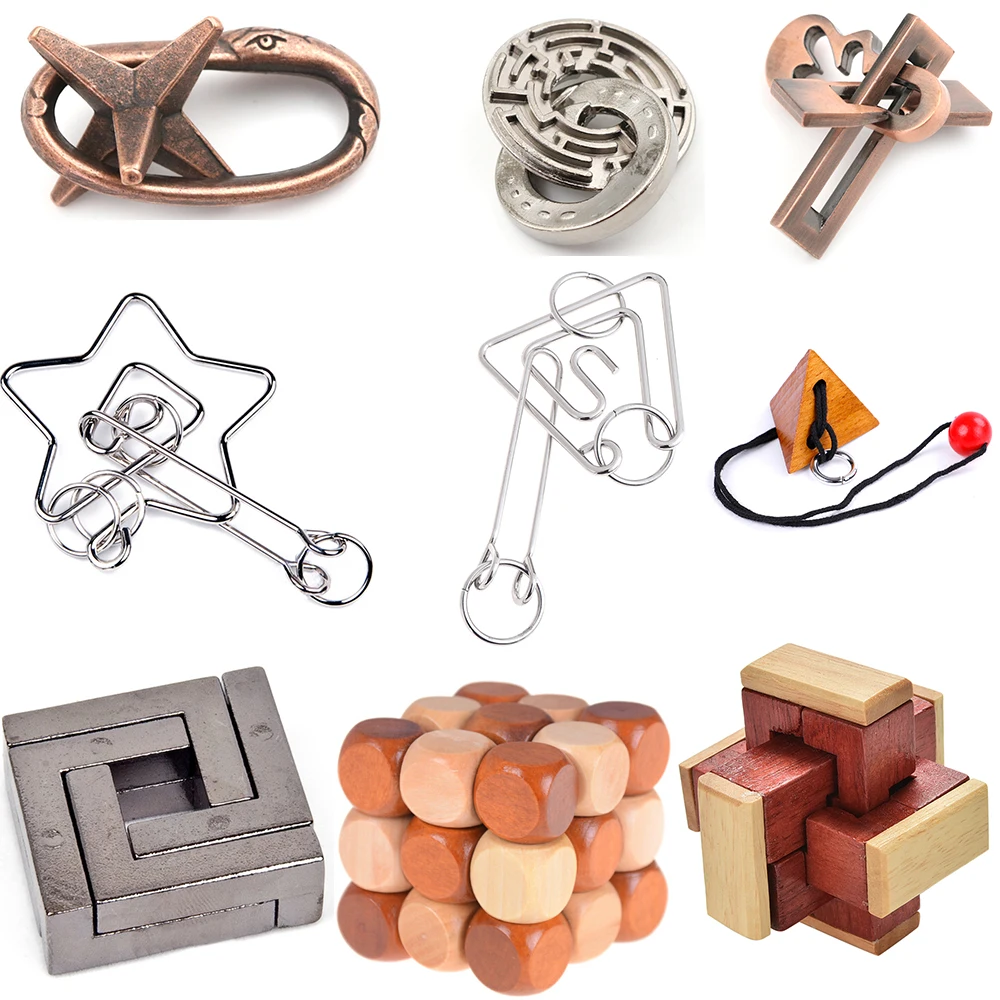 

DIY деревянные металлические игрушки, Классические IQ 3D деревянные блокирующие заусенцы, головоломки для развития интеллекта, игрушки для взрослых и детей, подарок