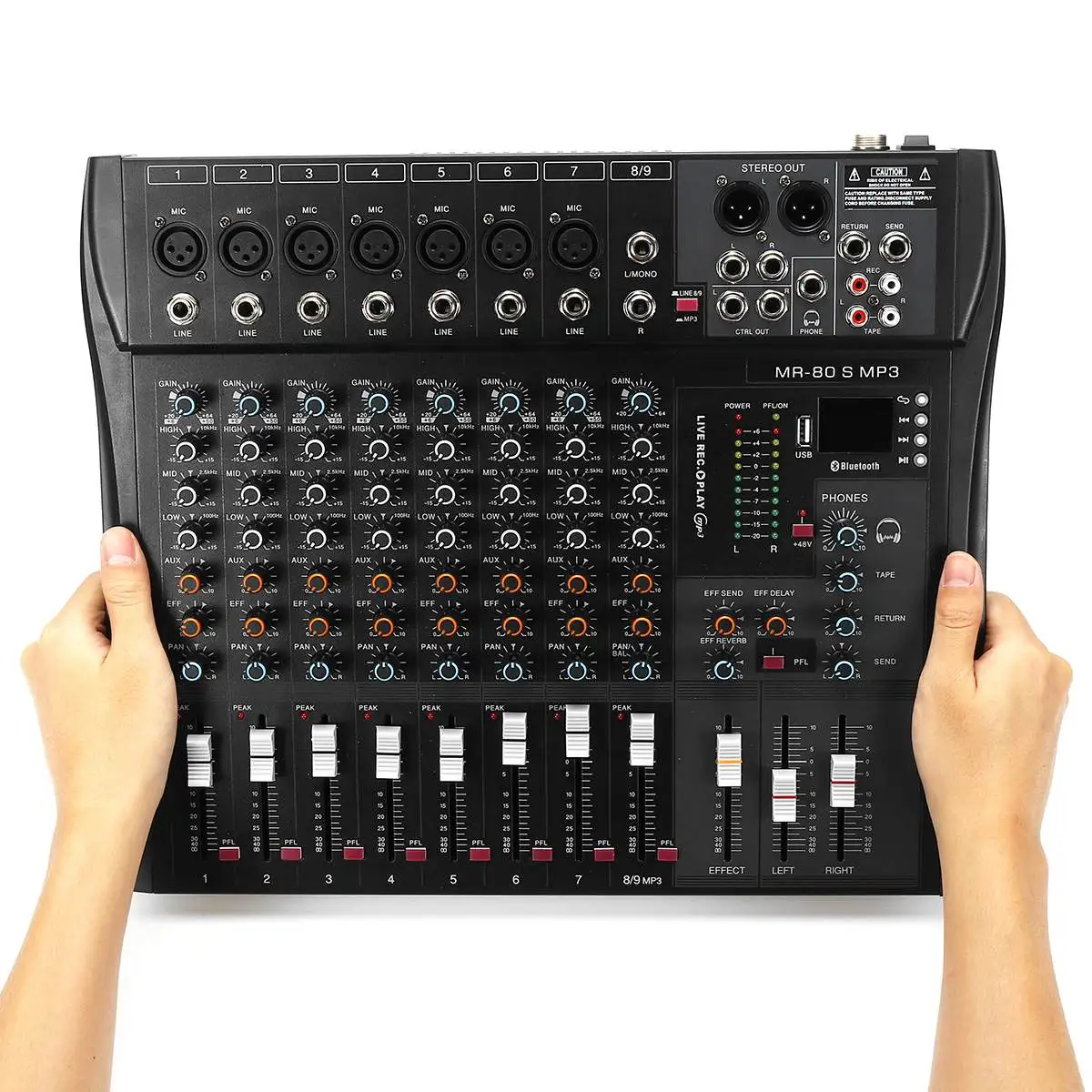 LEORY 9 канальная профессиональная консоль студийный аудио миксер USB bluetooth