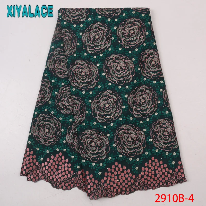 

High Quality Nigerian Lace Fabric,Arican Dry Lace Fabric ,Swiss Voile with Stones for Women KS2910B-4