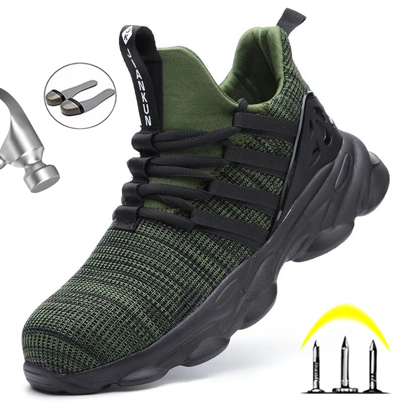 De los hombres ligeros zapatos de seguridad zapatos de los hombres botas de punta de acero de los hombres zapatos de la comodidad botas de trabajo Anti-aplastamiento botas de seguridad envío gratis 36-48