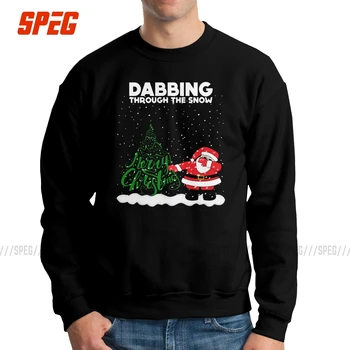 

Men's Cute Funny Dabbing Through The Snow Christmas Hoodies Vintage Sweatshirt Cotton Printed Pullovers Male
