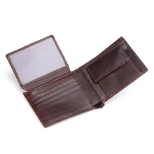 Мужские кошельки из натуральной кожи, брендовые винтажные короткие мужские кошельки из воловьей кожи с карманом для монет