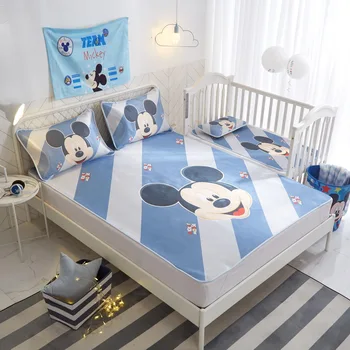 

Disney Minnie Mickey Mouse McQueen Car 2/3 Pcs Summer Bedding Set Crib Bed Sheet Pillowcase Boy Girl King Full Twin Queen Size