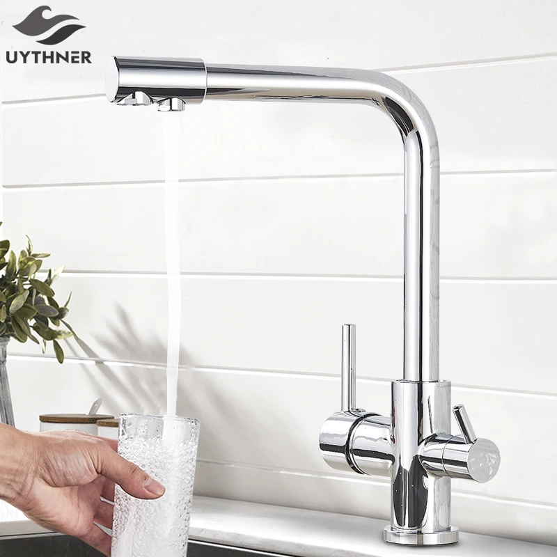 28'' Multifunction Brass Drinking Water Filter Taps Kitchen Sink Faucets Chrome 