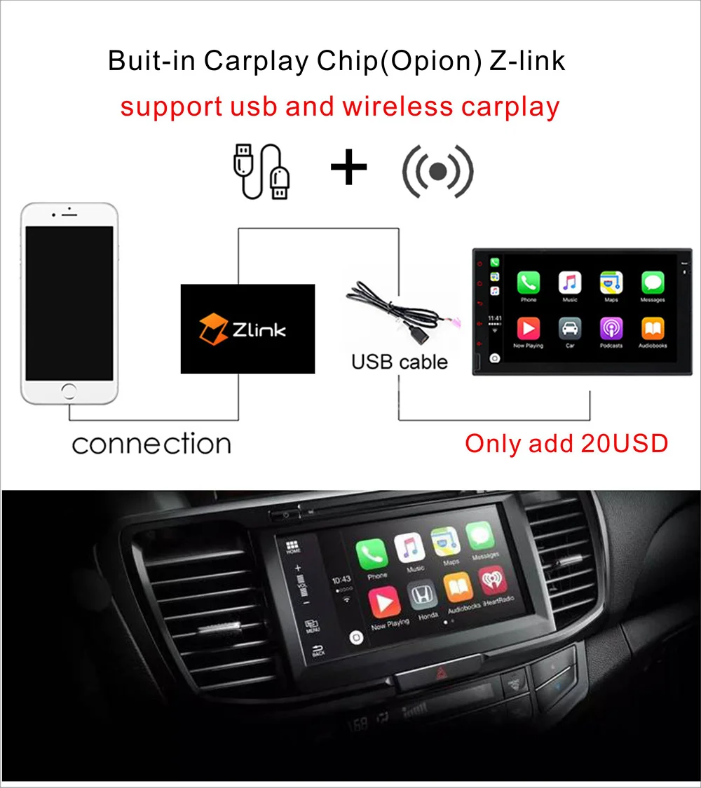 Buit-in Carplay чип для android автомобильный навигатор gps с smart link поддерживает iOS телефоны