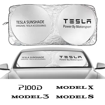 

Car Windshield Sunshades Covers Auto Front Window Sunshades for Tesla Model 3 X S Y P100D Tesla Letters Automobile Accessories