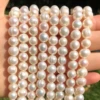 Natural Freshwater White Pearl 6-7mm 7-8mm 9-10mm Round Beads for Jewelry Making DIY Charm Earrings Bracelet Necklace 15 inches 1