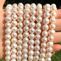 Natural Freshwater White Pearl 6-7mm 7-8mm 9-10mm Round Beads for Jewelry Making DIY Charm Earrings Bracelet Necklace 15 inches 1
