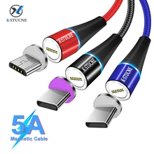 Cabo magnético do carregador usb micro tipo c para iphone samsung xiaomi cabo de carregamento rápido ímã fio de carga de dados cabo do telefone móvel