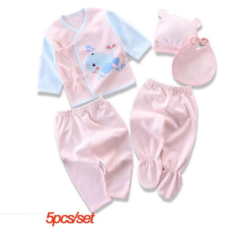 CW6001H-5 piece 18pcs/set infant clothing Long sleeve shirt pajamas pants outfit clothing set 0-3 months Christmas baby gift YKQ024 - Цвет: CW6001H-5 piece