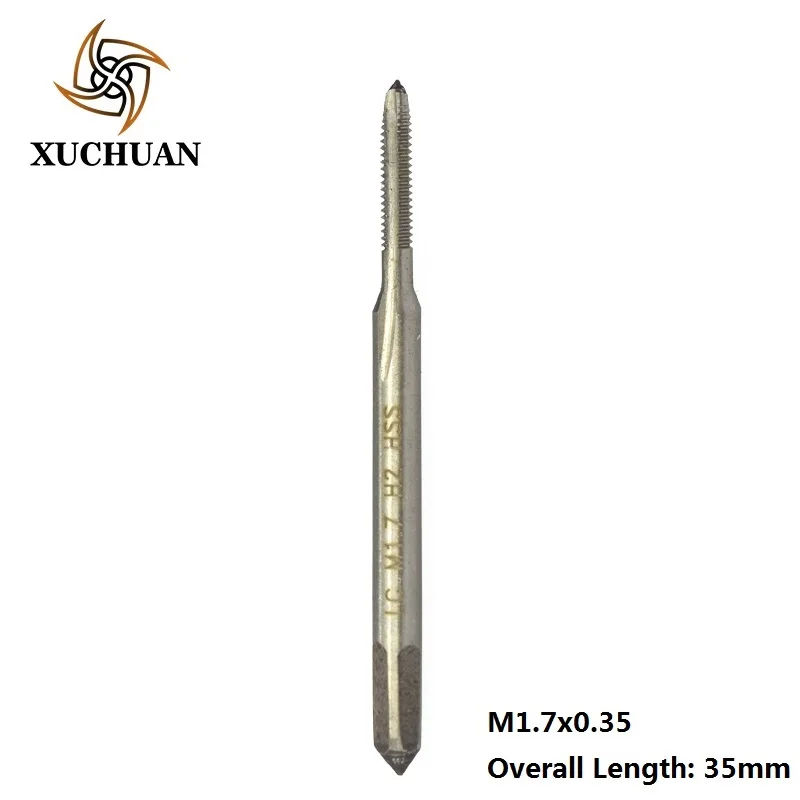1pc M1.7x0.35 M1-M1.8 HSS6542 Plug Tap метрический винт Tap сверло прямая резьба крановая машина кран - Цвет: 1pc M1.7x0.35