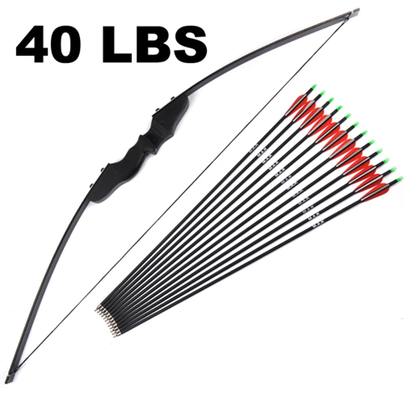 50 Inches 30/40lbs Recurve Bow And 12 Pcs Arrows Suitable For Right