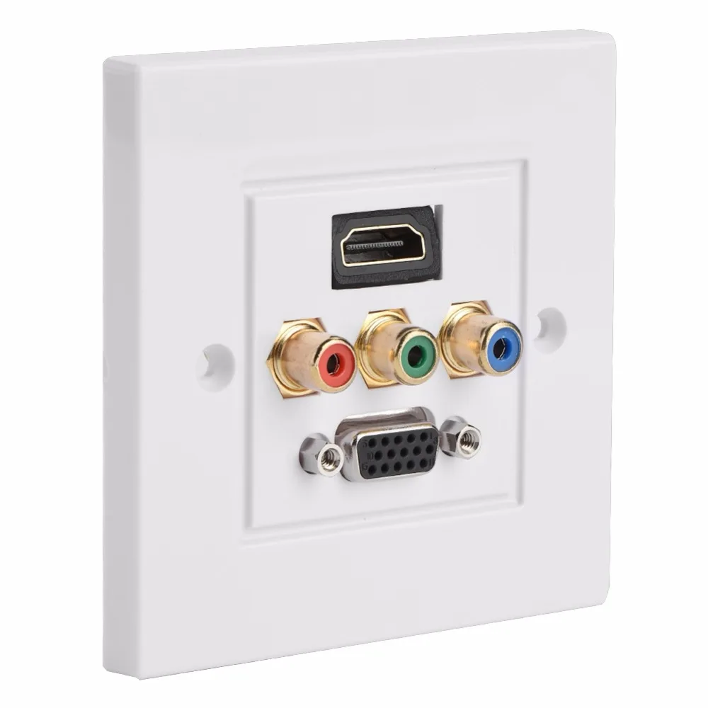 HDMI USB VGA 3RCA три-в-одном интегрированная мультимедийная настенная панель разъем для аудио-видео высокое качество интегрированная Мультимедийная панель