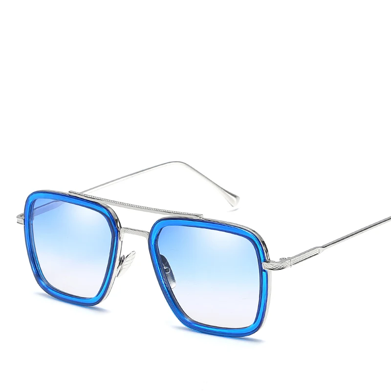 Модные солнцезащитные очки в европейском и американском стиле, солнцезащитные очки в стиле ретро, мужские и женские солнцезащитные очки tony stark - Цвет линз: C5