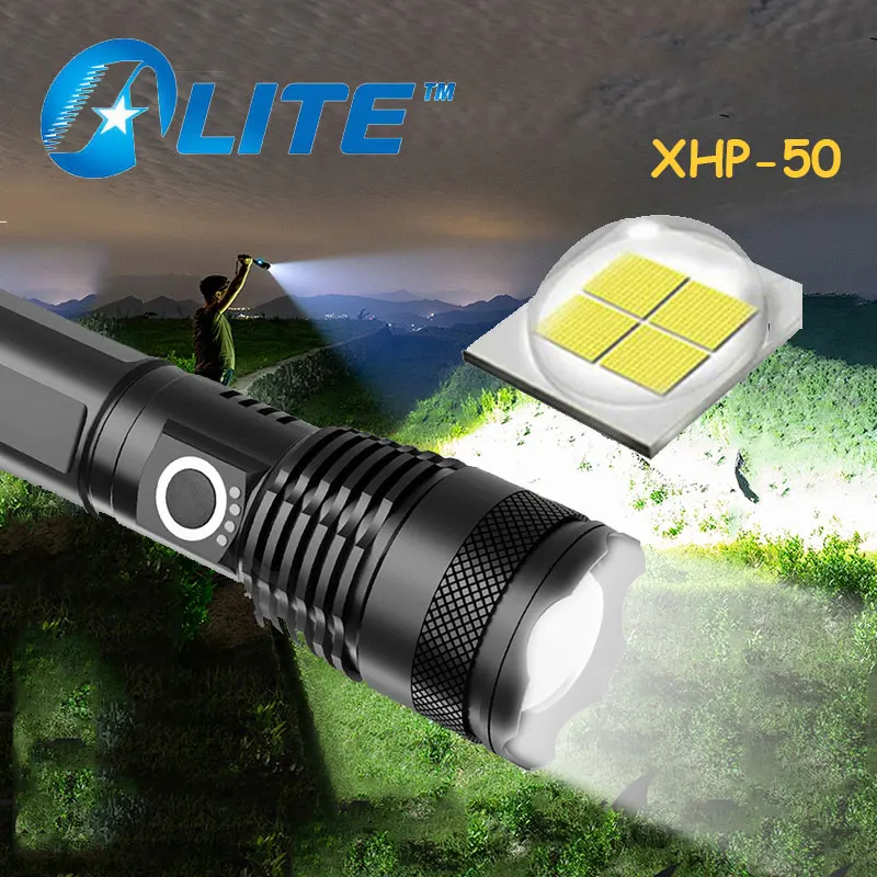 : TMWT Мощность Фул 2000 люмен дисплей XHP50 светодиодный фонарик 18650 USB Перезаряжаемые