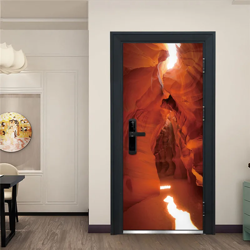 Железная раздвижная дверь, виниловые обои для ремонта, самоклеющаяся дверная наклейка, водонепроницаемая, сделай сам, 3D дверная наклейка для гостиной - Цвет: MT344