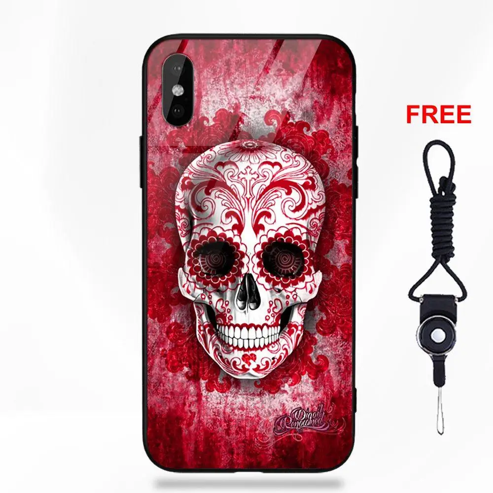 Цветочный Череп с татуировкой для Galaxy S8 S9 Plus для Redmi 5 Note 5A 6 huawei Honor 7X P20 Lite mate 10 Pro