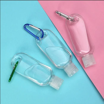 

10Pcs/Lot 50ml Empty Refillable Bottle With Key Ring Travel Transparent Plastic Perfume My Small Hand Sanitizer Bottle Dropship