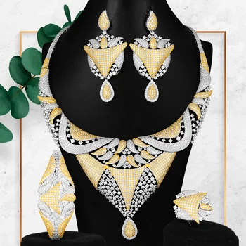 

GODKI Luxury DreamCatcher Geometry African Jewelry set For Women Wedding Party Cubic Zircon Indian Dubai Bridal Jewelry Set 2020