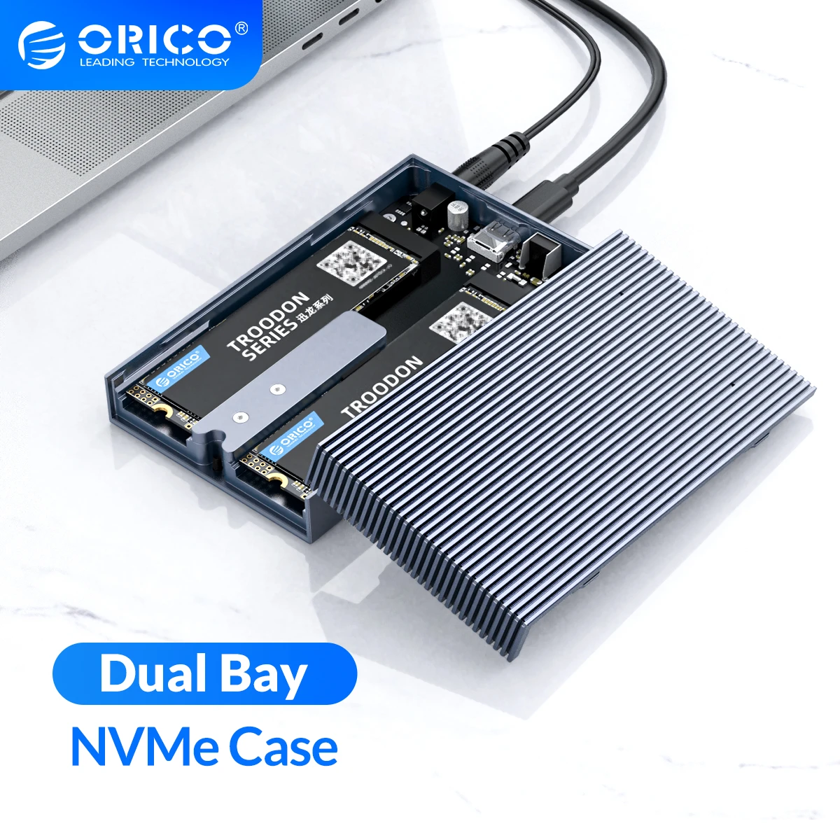 ORICO Dual Bay Aluminium M.2 NVME SSD Gehäuse USB C 3,1 Gen2 10Gbps Für M  Schlüssel & M/B Schlüssel NVME PCIe SSD Mit 5V4A Power Adapter|HDD  Enclosure| - AliExpress