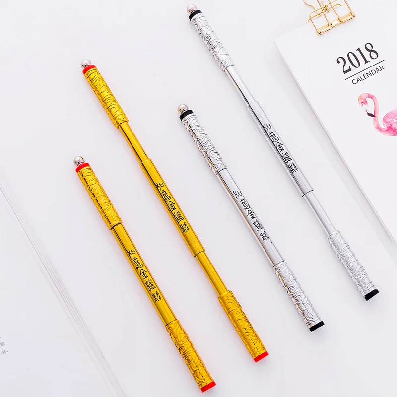

1 Piece China Myth Telescopic Golden Cudgel Cosplay Weapon Black Gel Pen for Office School Student Tools Stationery Decoration