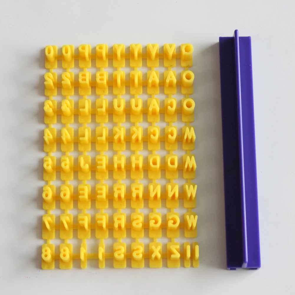 72pcs Mold Decorating Cake Stamp Letters Party Number Fondant Plastic Biscuits Set Baking Tool DIY Accessories Kit Pastry Cookie
