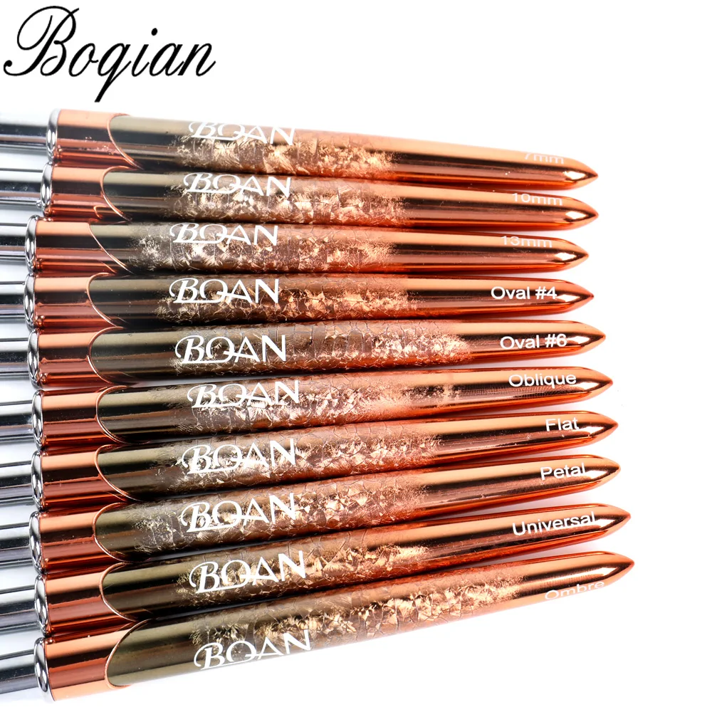 Lidar com Escova de Unhas Escova para Unhas Bqan Novo Rosa Ouro uv Gel Forro Pintura Caneta Acrílico Desenho Unha Arte Ferramenta Prego 2022 10 Pçs 5 Escovas de unhas