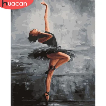 

HUACAN Pictures By Numbers Girl Drawing On Canvas Paint By Number Handpainted Ballet Home Decoration For Gift