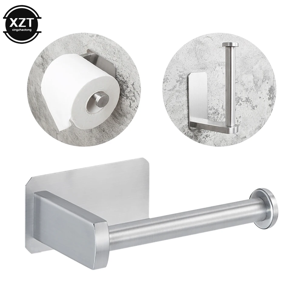 1 PC Wall-mounted Toilet Paper Holder Bathroom Roll Paper Accessories Stainless Steel Kitchen Towel Household Accessories