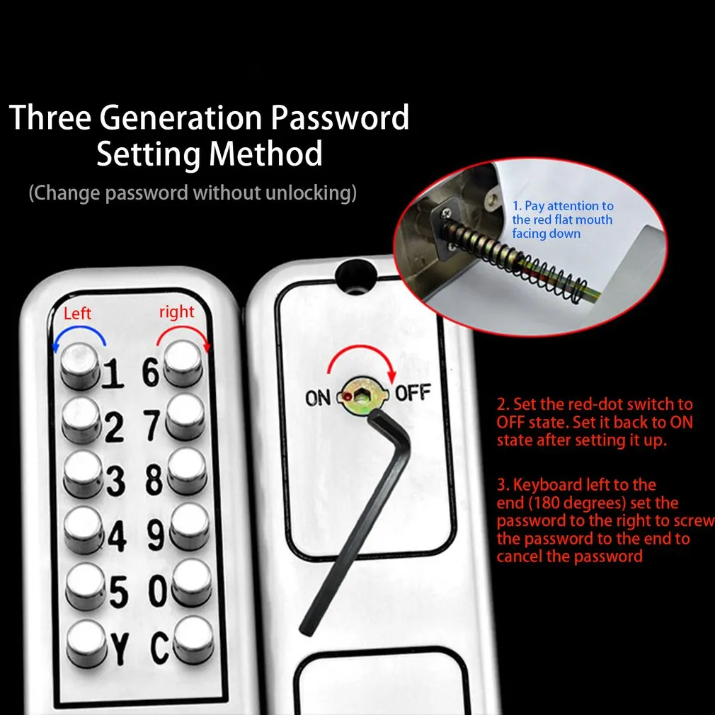 

Digital Password Door Lock Mechanical Code Keyless Door Lock Waterproof Three Generation Password+Key Electronic Lock Wholesale