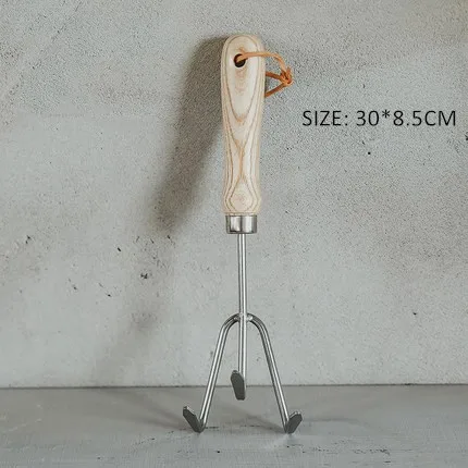 Three tooth rack Нержавеющая стальная садовая лопатка мини маленькая лопатка домашний садовый инвентарь растение почва лопаты цветы и растения посадка - Цвет: Three tooth rack