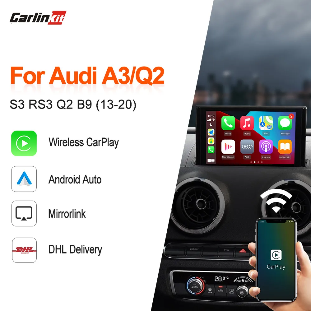 Carlinkit 2.0 Boîtier Intelligent Sans Fil Pour Audi A3 S3 Rs3 Q2 Q2l 2.0 2013, Compatible