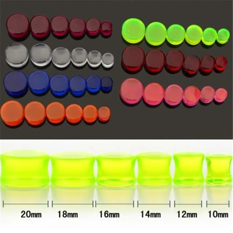 

Lots 12pcs Acrylic Ear Plugs Taper Gauges Expander Stretcher Stretching Piercing10-20mm Fashion Jewelry