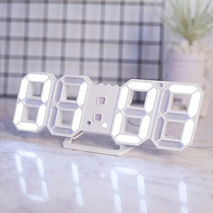 Современный цифровой 3D светодиодный настенные часы Будильник Повтор часы с 12/24 часовым дисплеем MYDING