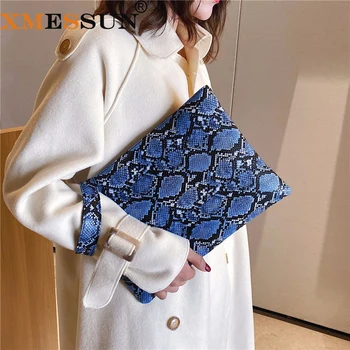 

XMESSUN 2020 New Clutch Bag Snake Women's Pouch Fashion Envelope Bag Party Evening Python Clutch Bags Purse Ins F360