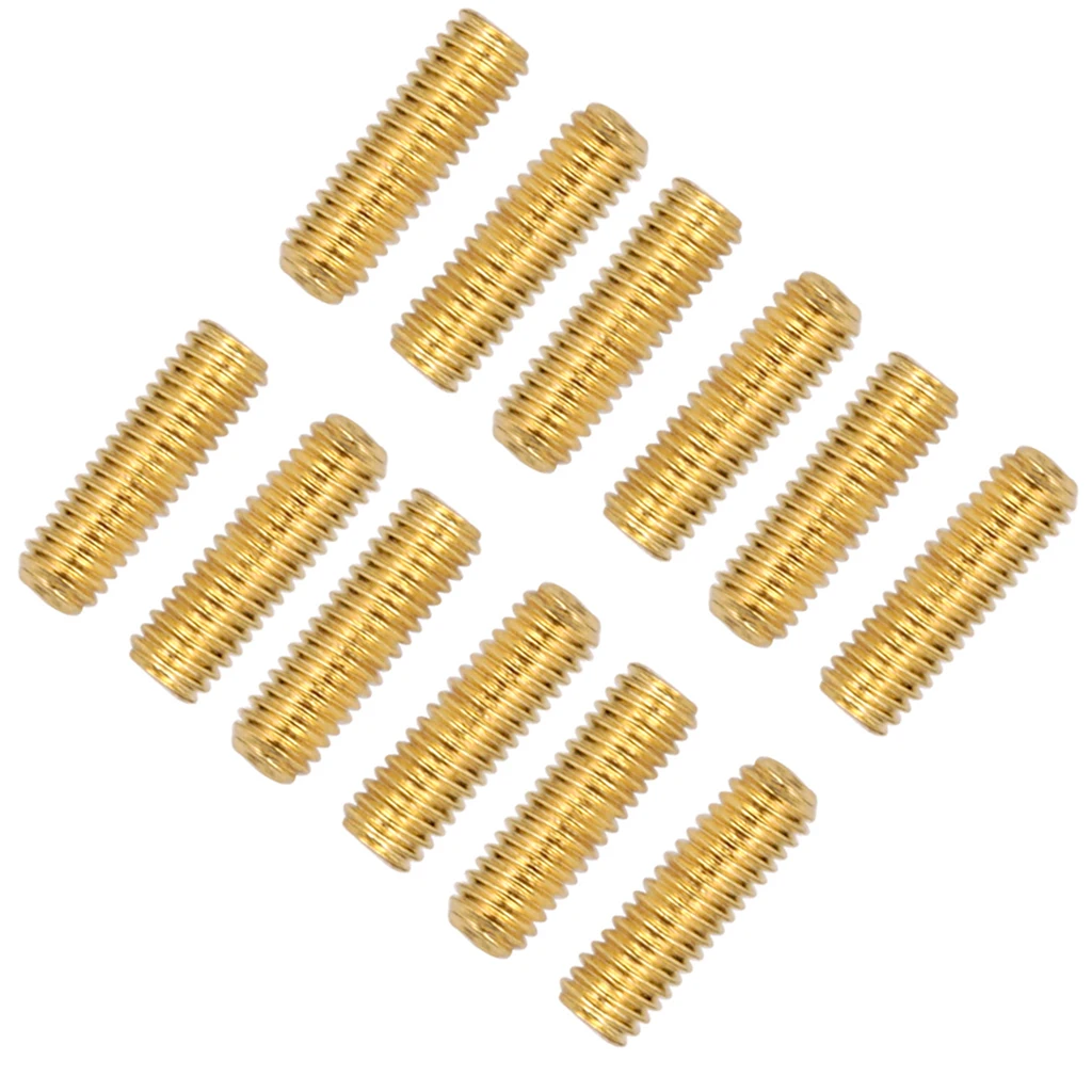 Pack of 12 Iron Bridge Tailpiece Saddle Height Adjustment Screws for Electric Guitar Parts, Golden
