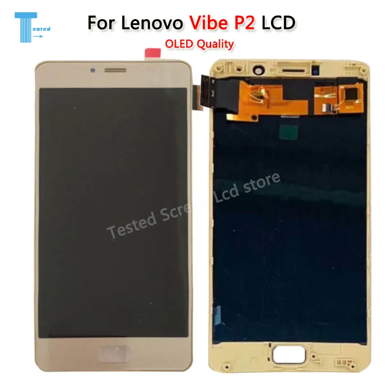 ЖК дисплей Lenovo Vibe P2 с сенсорным экраном OLED 5 дюйма дигитайзер в сборе рамкой для