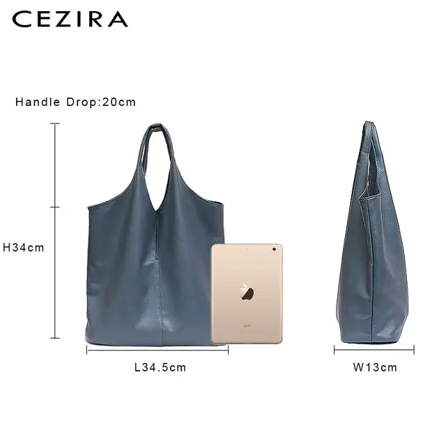 Buy OnlineCEZIRA Fashion Individual Design Shoulder Bag For Women Vegan Leather Tote Two Colors Reversible Ladies PU Hobo Coin Purse Female.