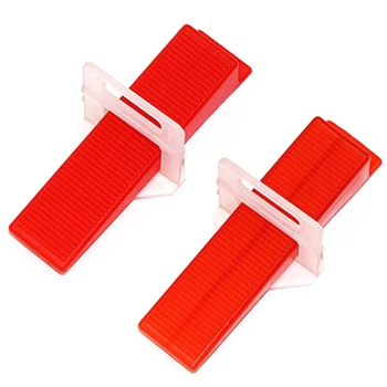 

300Pcs Plastic Tile Leveling System 200 Clip +100 Wedge Tile Floor Wall Wall Tool Clip Locator Leveler