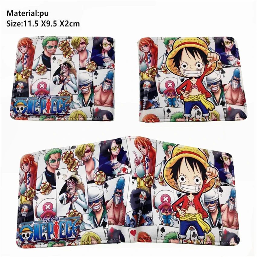 Аниме one piece Luffy Law Pu кожаный кошелек для мальчиков и девочек с карманом для монет на молнии короткий двойной фото держатель для карт кошелек подарок