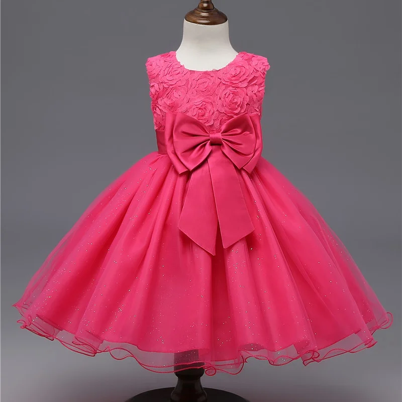 02 Hot pink От 5 до 14 лет, детское платье для девочек на свадьбу, фатиновое кружевное длинное платье для девочек элегантное праздничное платье принцессы, торжественное платье для детей-подростков - Цвет: 02 Hot pink