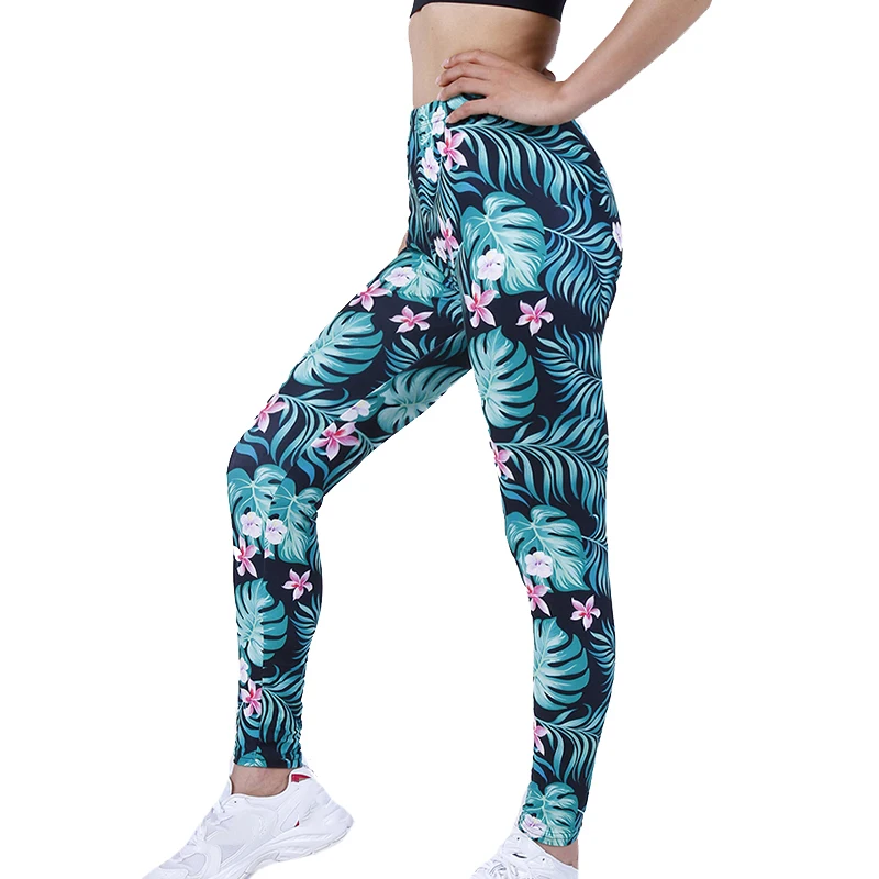 YSDNCHI Women Printed Leggings Fitness Slim Workout Leggins Trousers Fashion High Elastic Gym Sport Jegging Pants crossover leggings