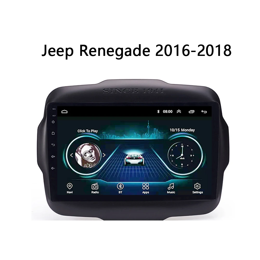 Автомобильный DVD для JEEP Renegade радио gps навигация 2.5D сенсорный экран поддержка BOSE FM AM BT carplay Android 8,1 9"