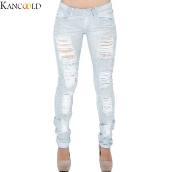 

KANCOOLD Women Stretch Distressed Ripped Slim Skinny Jeans Trousers Leggings Casual Comfortable Resistant Pants Hot Sale