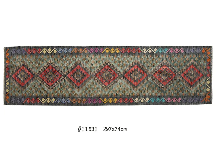 Kilim wool rug bohemian Moroccan rug runner for hall way living room decor
