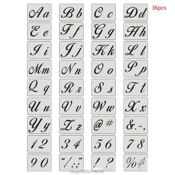 

36pcs/set Letter Alphabet Stencil Wall Painting Wood DIY Drawing Template with Punctuation Art Craft O03 20 Dropship