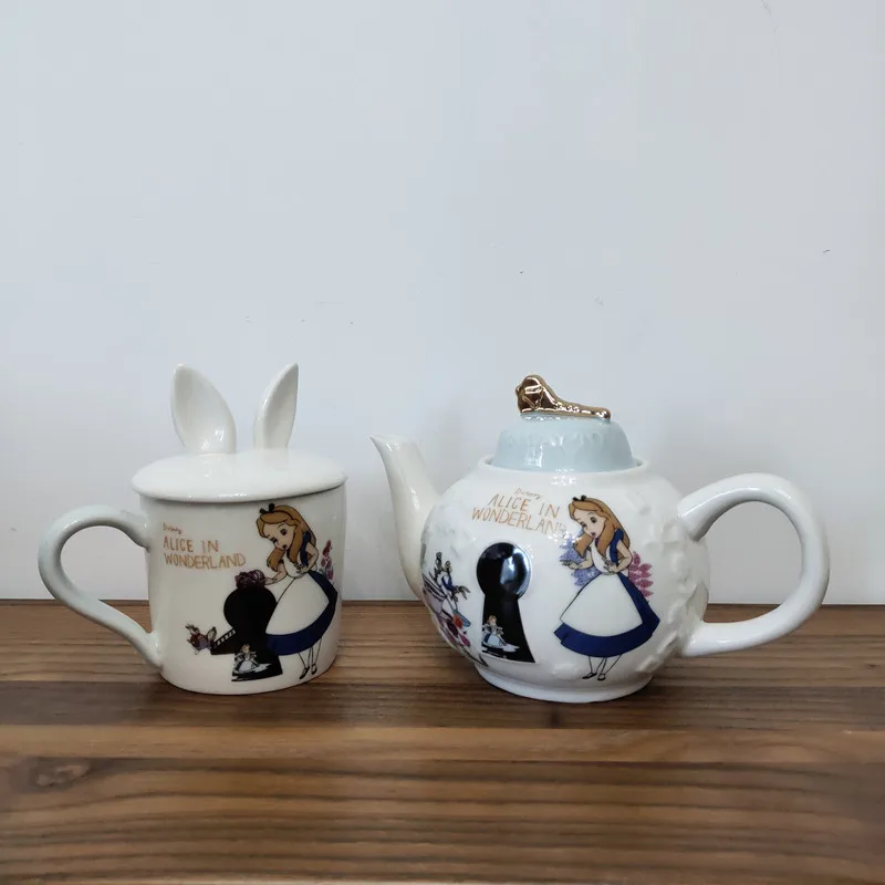 Мультяшный чайный набор Алиса в стране чудес горшок кружка керамический